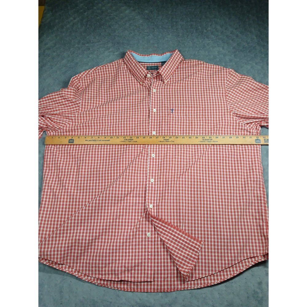 Arrow USA 1851 Mens 4XL Red White Gingham Check Long Sleeve Button Down Shirt - Picture 6 of 10